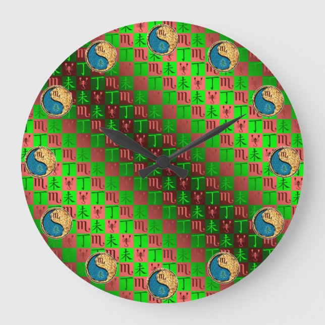 Scorpio & Fire Goat Large Clock (Front)