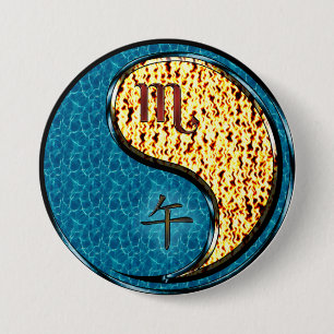 Scorpio & Fire Horse Button