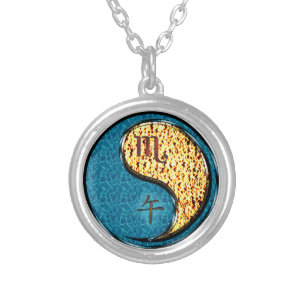 Scorpio & Fire Horse Silver Plated Necklace