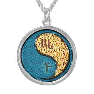 Scorpio & Fire Horse Sterling Silver Necklace