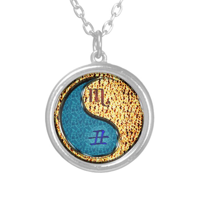 Scorpio & Fire Ox Silver Plated Necklace (Front)