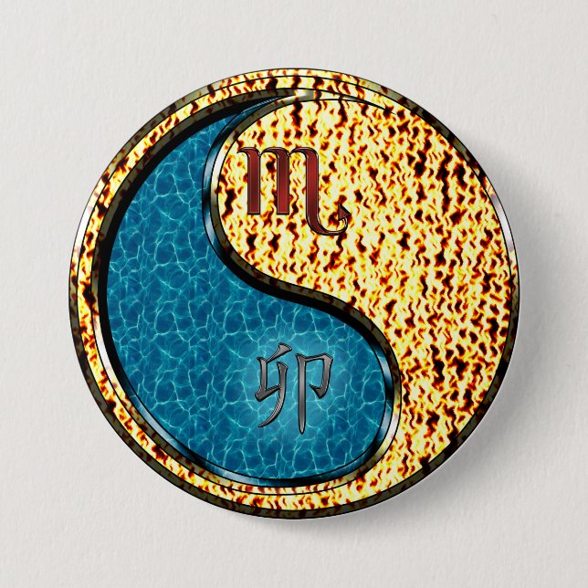 Scorpio & Fire Rabbit Button (Front)