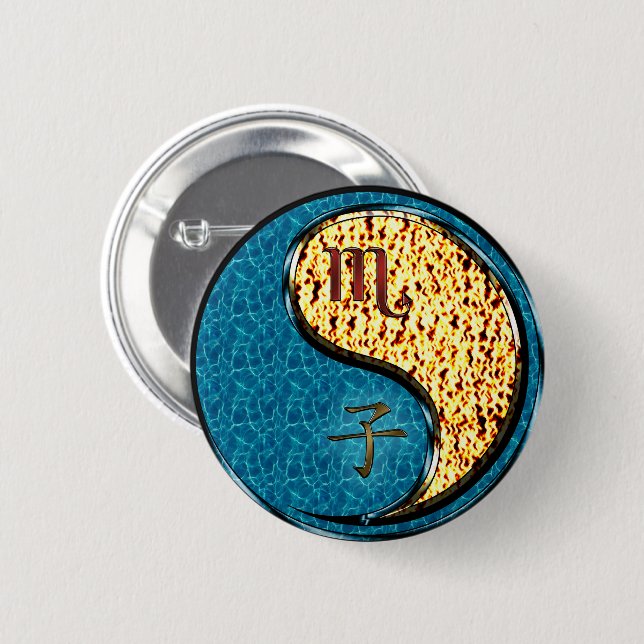 Scorpio & Fire Rat Button (Front & Back)