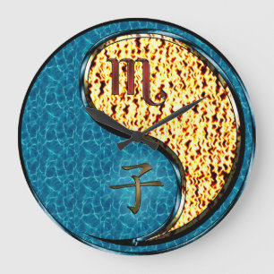 Scorpio & Fire Rat Large Clock