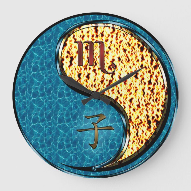 Scorpio & Fire Rat Large Clock (Front)