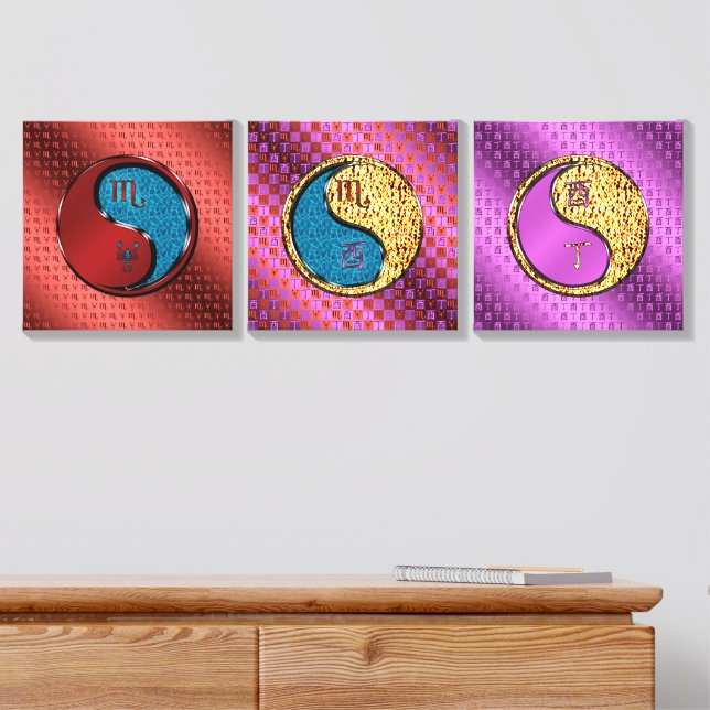 Scorpio & Fire Rooster Canvas Photo Tile (Dresser)