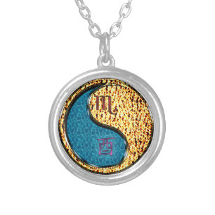 Scorpio & Fire Rooster Silver Plated Necklace