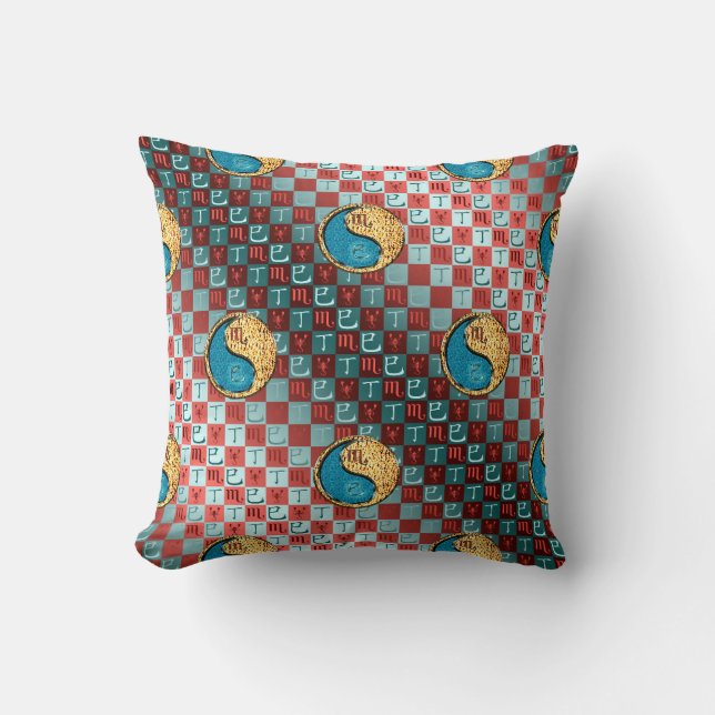 Scorpio & Fire Snake Throw Pillow (Front)