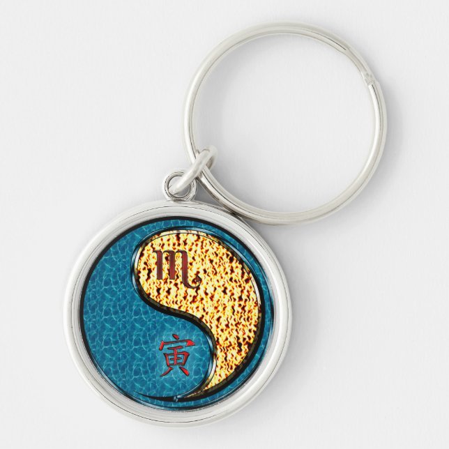 Scorpio & Fire Tiger Keychain (Front)