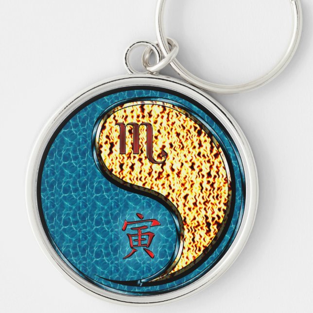 Scorpio & Fire Tiger Keychain (Front)