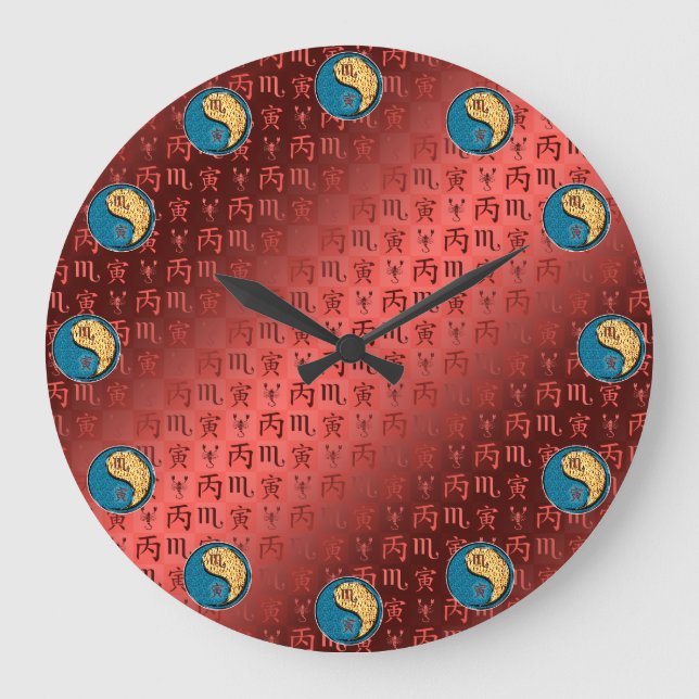Scorpio & Fire Tiger Large Clock (Front)