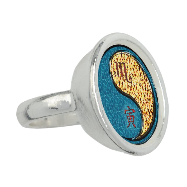 Scorpio & Fire Tiger Ring (Side)