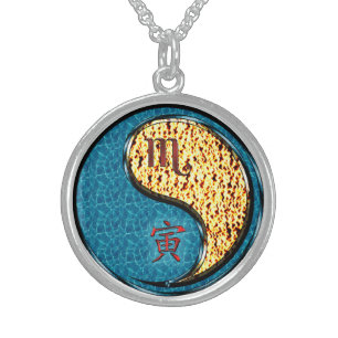 Scorpio & Fire Tiger Sterling Silver Necklace
