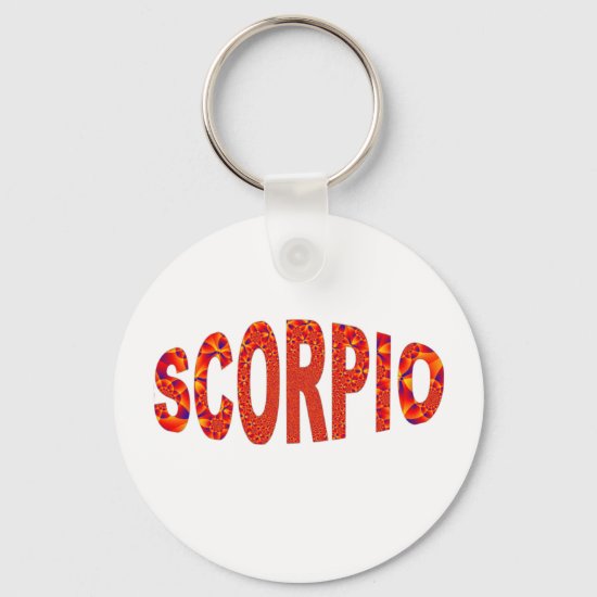 Scorpio - Firey Orange Yellow Blue Keychain