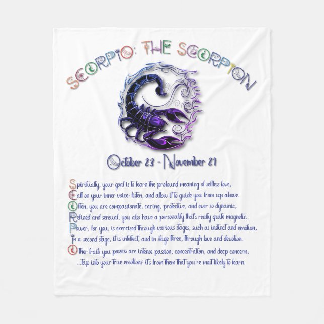 Scorpio Fleece Blanket (Front)
