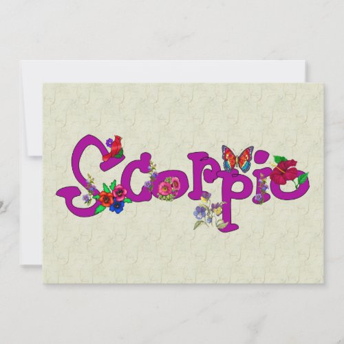 Scorpio Flowers Invitation