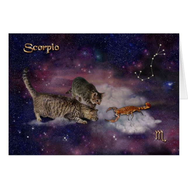 Scorpio for Cat Lovers Cards (Front Horizontal)