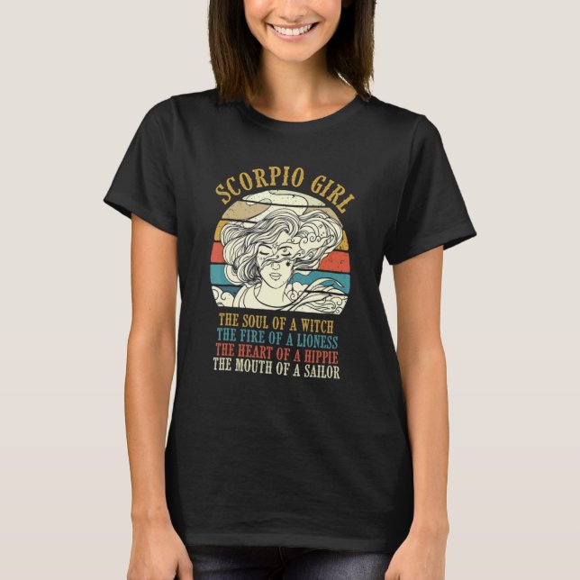 Scorpio Girl  Astrology Symbol Birthday Zodiac Sig T-Shirt (Front)