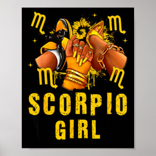 Scorpio Girl Birthday Black Woman High Heel Scute Poster
