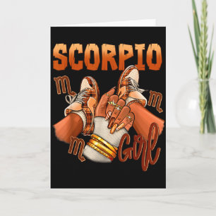 Scorpio Girl Birthday Melanin Black Woman Scute Ss Card