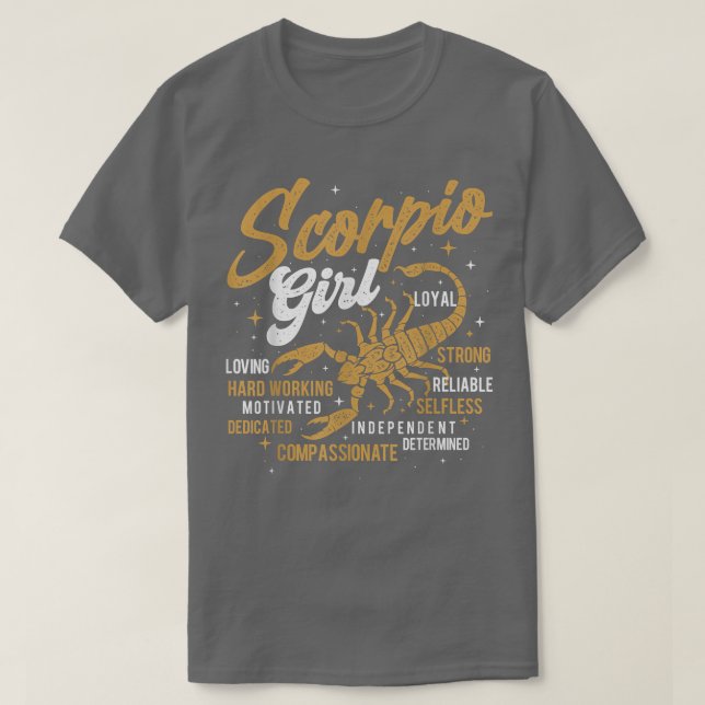Scorpio Girlhoroscope Astrology Zodiac Sign Birthd T-Shirt (Design Front)