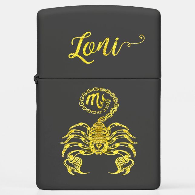 Scorpio Gold Name Zippo Lighter (Front)