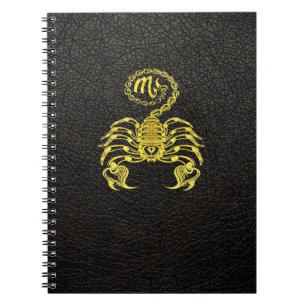 Scorpio Gold on Leather Notebook