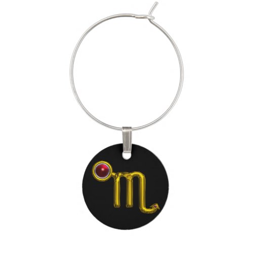 SCORPIO GOLD ZODIAC BIRTHDAY JEWEL Grenade Black Wine Charm