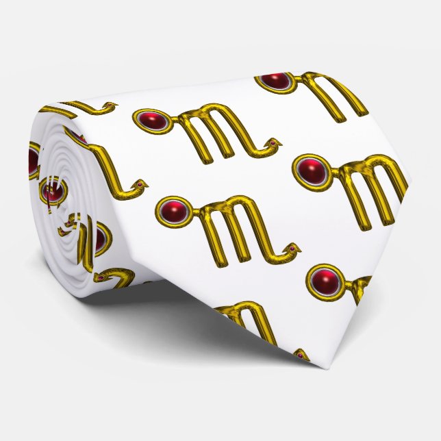SCORPIO GOLD ZODIAC BIRTHDAY JEWEL TIE (Rolled)