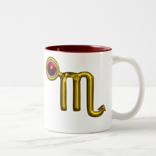 SCORPIOGOLD ZODIAC BIRTHDAY SIGN WITH GEMSTONE Two_Tone COFFEE MUG