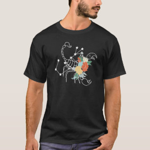 Scorpio Hippie Zodiac Flowers Peace Love Unity Re T-Shirt