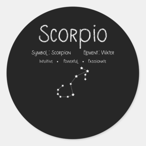 Scorpio Horoscope Astrology Star Sign Birthday Classic Round Sticker