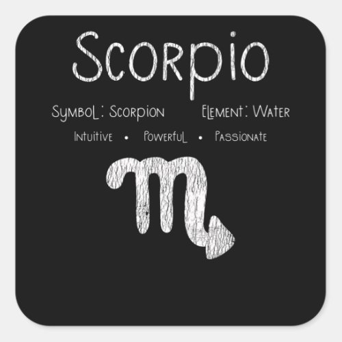 Scorpio Horoscope Astrology Star Sign Birthday Square Sticker