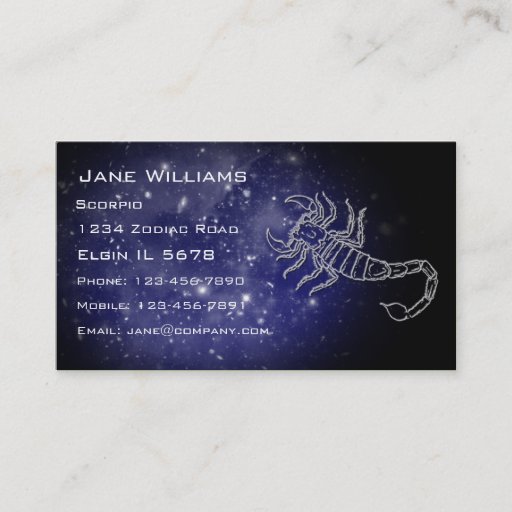 Customizable Scorpio Horoscope Business Cards