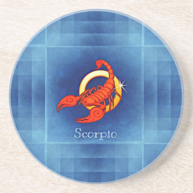 Scorpio horoscope drink coaster (Front)