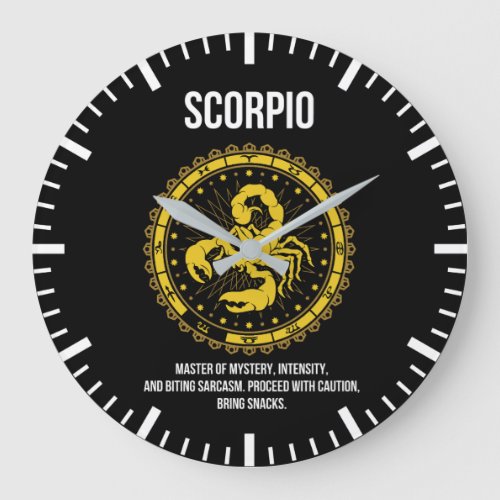 Scorpio _ Horoscope Funny Zodiac Sign Humor Large Clock