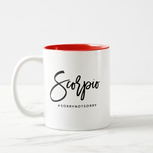 Scorpio Horoscope Modern Script Zodiac Sign Two_To Two_Tone Coffee Mug