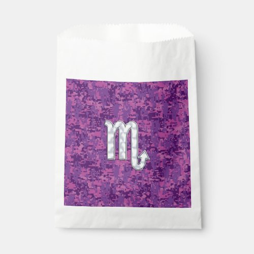 Scorpio Horoscope Sign on Pink Digital Camo Favor Bag