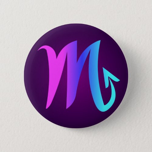 Scorpio Horoscope Sign Pink Blue Aqua Purple Button