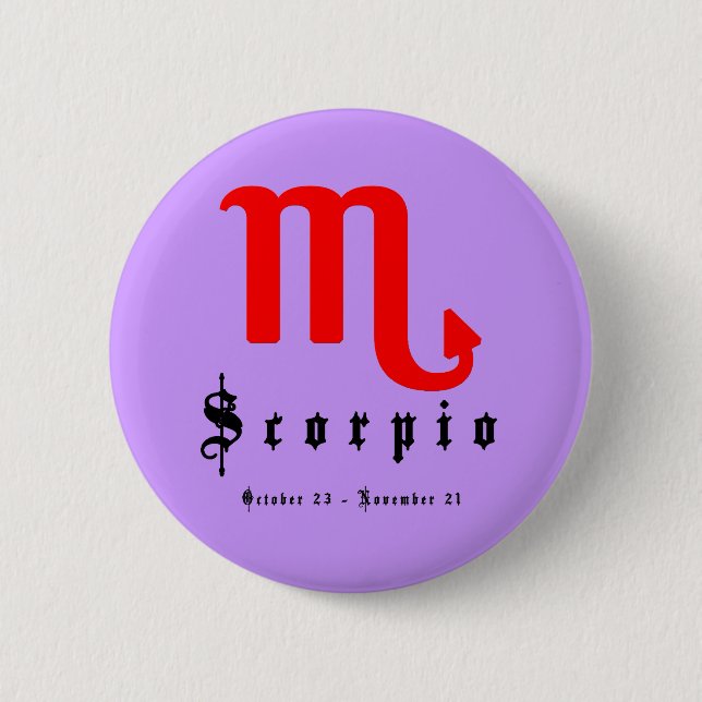 Scorpio, Horoscope, zodiac, astrology Button (Front)