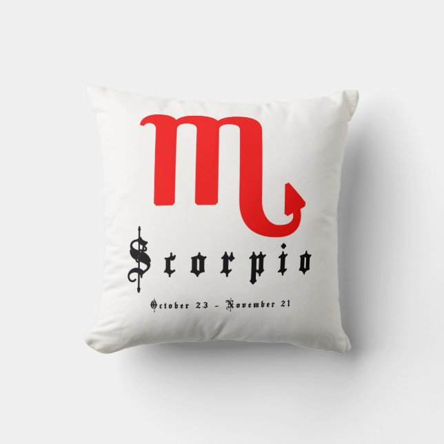 Scorpio, Horoscope, zodiac, astrology Throw Pillow (Front)