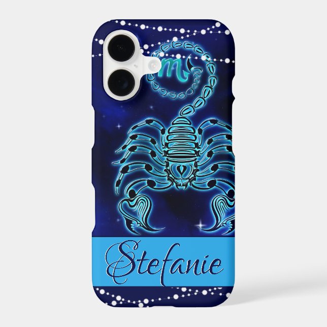Scorpio in Dark Blue Iphone Case (Back)