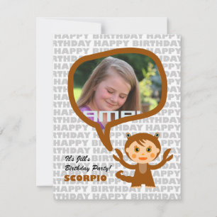 Scorpio Kids Party Invitation with photo