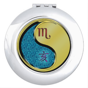 Scorpio & Metal Boar Compact Mirror