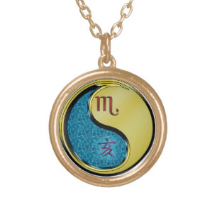 Scorpio & Metal Boar Gold Plated Necklace