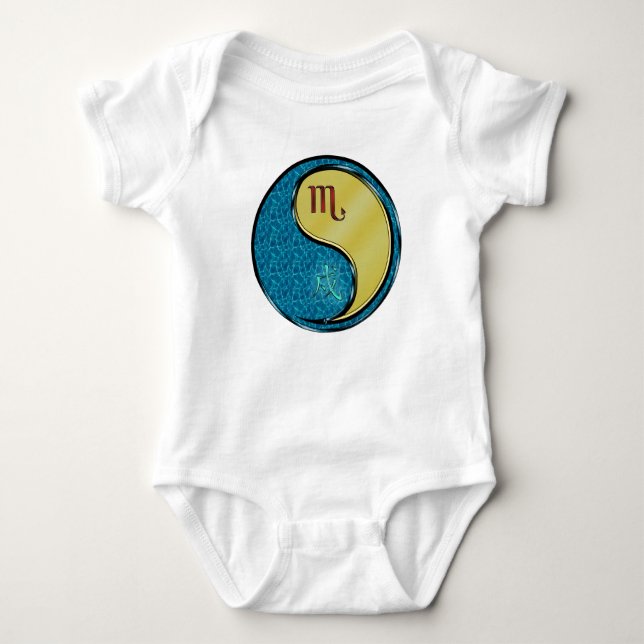 Scorpio & Metal Dog Baby Bodysuit (Front)