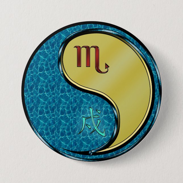 Scorpio & Metal Dog Button (Front)