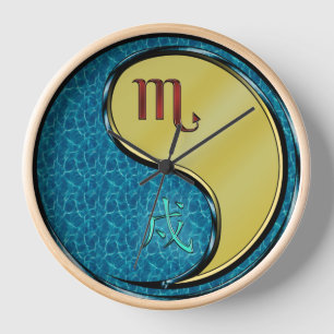 Scorpio & Metal Dog Clock