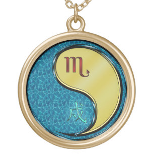 Scorpio & Metal Dog Gold Plated Necklace