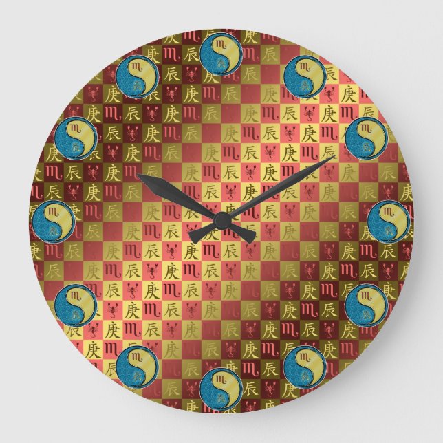 Scorpio & Metal Dragon Large Clock (Front)
